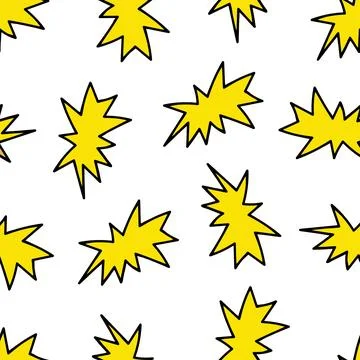Seamless Pattern with Speech Bubbles. Yellow Cloud on White Background. Stock Illustration