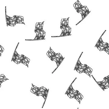 Seamless pattern speed flag race sketch hand drawn Illustrazione stock
