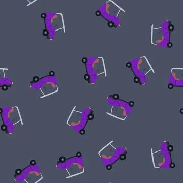 Seamless pattern speed golf cart cartoon vector 스톡 일러스트