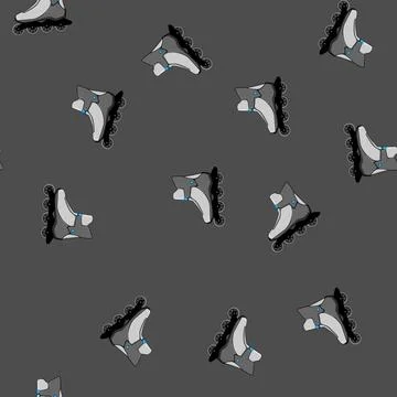 Seamless pattern speed inline skates cartoon vector Stock Illustration