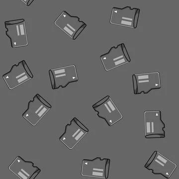 Seamless pattern speed microsd card cartoon vector Stock Illustration