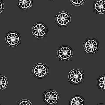 Seamless pattern speed wheel car cartoon vector Stock Illustration