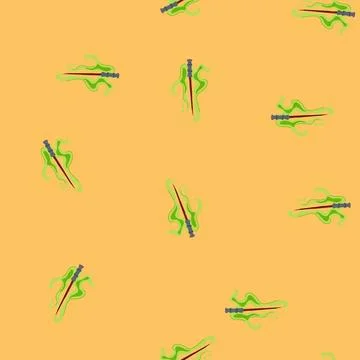 Seamless pattern spell magic stick cartoon vector Stock Illustration