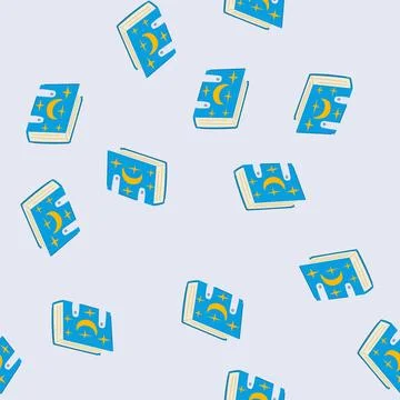 Seamless pattern spells fantasy book cartoon vector イラスト素材