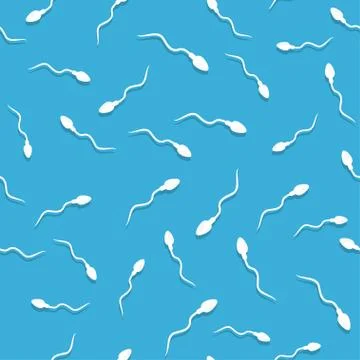 Seamless pattern. Spermatozoa in semen. Stock Illustration