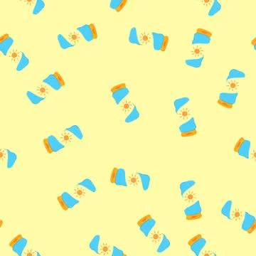 Seamless pattern spf sun cream cartoon vector 库存插图