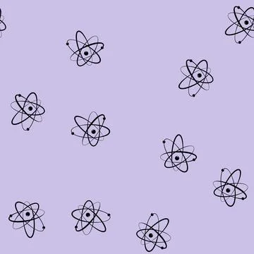 Seamless pattern sphere atom orbit cartoon vector イラスト素材