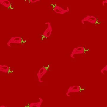 Seamless pattern spice pepper chili cartoon vector Stock Illustration