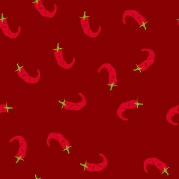 Seamless pattern spicy pepper chili cartoon vector Stock Illustration