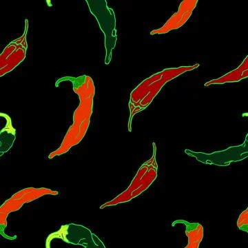 Seamless pattern with  spicy pepper Stock Illustration