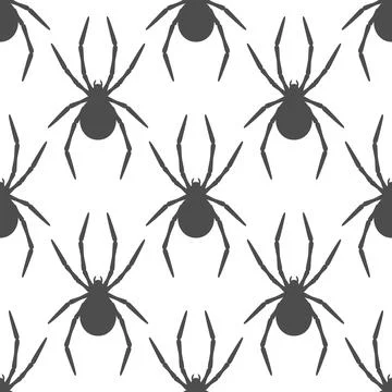 Seamless pattern with spider. Vector background. Stock Illustration