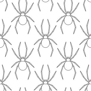 Seamless pattern with spider. Vector background. Stock Illustration