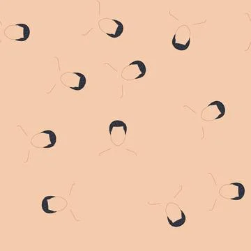 Seamless pattern spiky hairstyles for men cartoon vector Stock Illustration