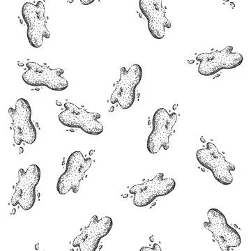 Seamless pattern spill water puddle sketch hand drawn 스톡 일러스트