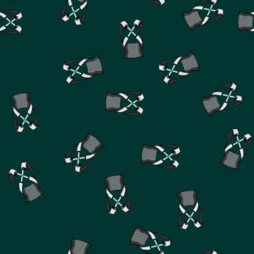 Seamless pattern spine back posture corrector cartoon vector Stock Illustration