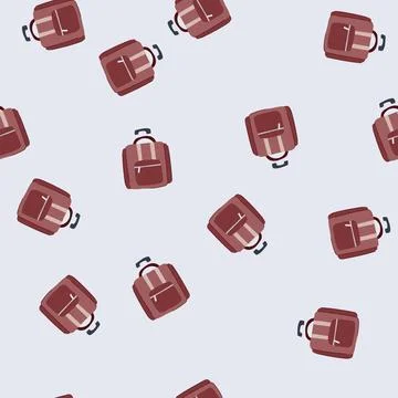 Seamless pattern spinner carry on bag cartoon vector Stock Illustration