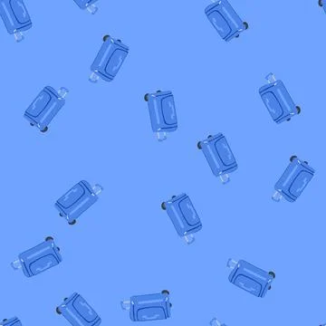 Seamless pattern spinner trolley bag cartoon vector Illustration