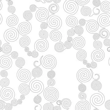 Seamless pattern with spiral curls Stock Illustration