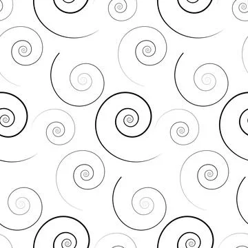 Seamless pattern with spiral curls ornament. Vintage design element Stock Illustration