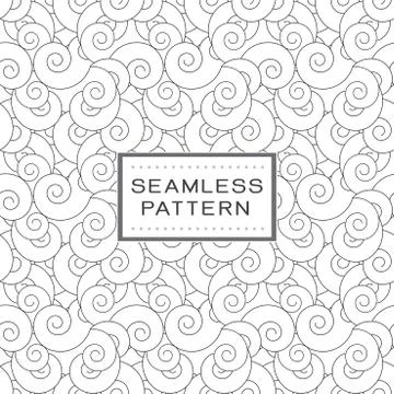 Seamless pattern with spiral line concept on white background. Stock Illustration
