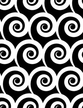 Seamless pattern with spiral. Monochrome repeatable pattern. Stock Illustration