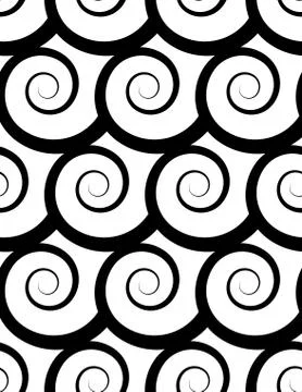 Seamless pattern with spiral. Monochrome repeatable pattern. Stockillustratie