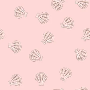 Seamless pattern spiral sea shell cartoon vector 库存插图