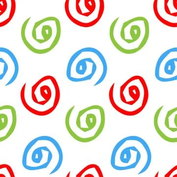 Seamless pattern with spiral. Vector illustration. Hand drawn. Illustrazione stock