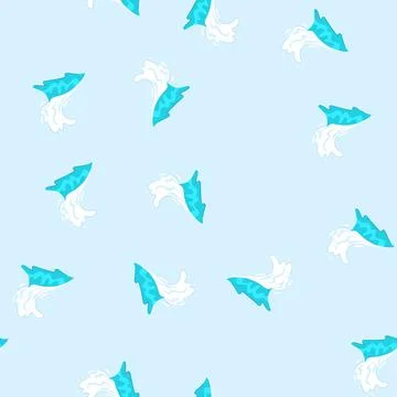 Seamless pattern splash ocean waves cartoon vector 스톡 일러스트