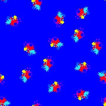 Seamless pattern splash paint splatters cartoon vector 스톡 일러스트