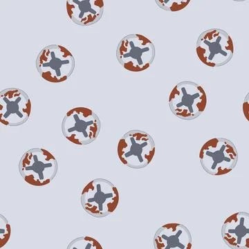Seamless pattern splash rusty screw head cartoon vector Stock Illustration