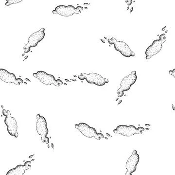 Seamless pattern splash water puddle sketch hand drawn 스톡 일러스트