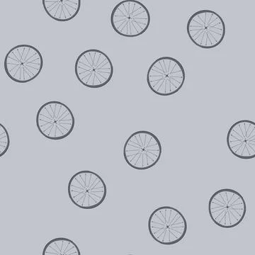 Seamless pattern spoke wheel bike cartoon vector Stock Illustration