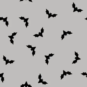 Seamless pattern spooky bat halloween cartoon vector Stock Illustration