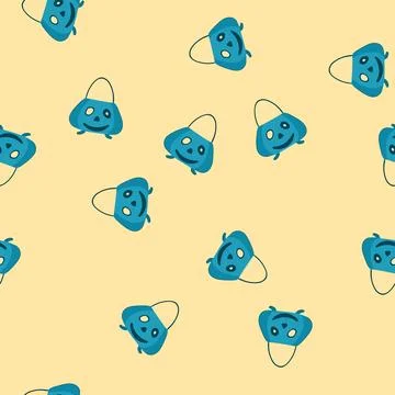 Seamless pattern spooky halloween bucket cartoon vector Illustrazione stock