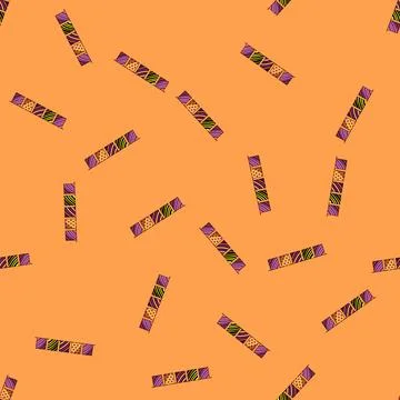 Seamless pattern spooky halloween garland cartoon vector Stock Illustration