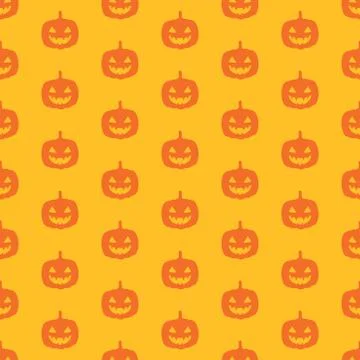 Seamless pattern with spooky pumpkins Stock Illustration