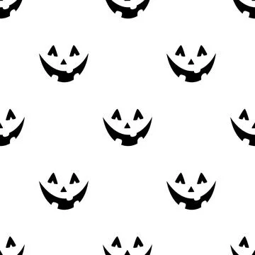 Seamless Pattern with Spooky Smile Stock Illustration
