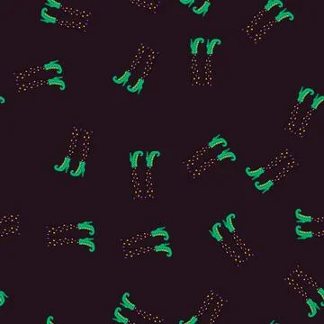 Seamless pattern spooky witch legs cartoon vector Stock Illustration