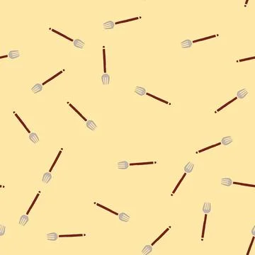 Seamless pattern spoon fork cartoon vector Stock Illustration