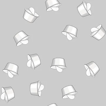 Seamless pattern spoon yogurt container cartoon vector Illustrazione stock