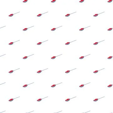 Seamless pattern of spoons holding red jam condiment イラスト素材