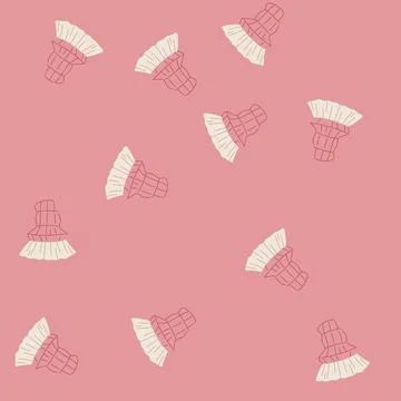 Seamless pattern spores mushroom brush cartoon vector Illustrazione stock