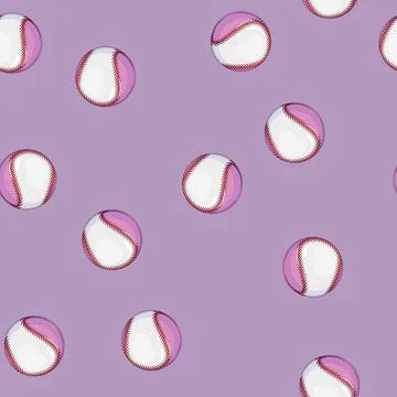 Seamless pattern sport baseball ball cartoon vector Illustrazione stock