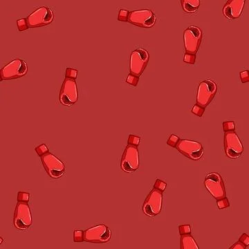 Seamless pattern sport boxing gloves cartoon vector Stock Illustration