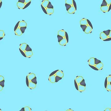 Seamless pattern sport diving mask cartoon vector Illustrazione stock