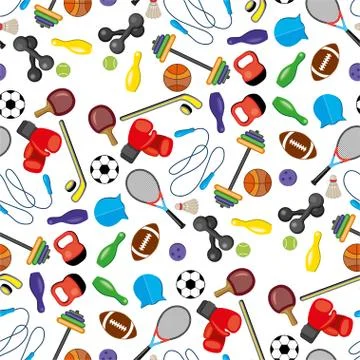Seamless pattern with sport icons Stock Illustration