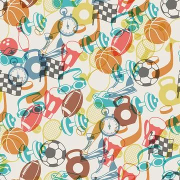 Seamless pattern of sport icons Stock Illustration