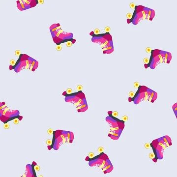 Seamless pattern sport roller skate cartoon vector イラスト素材