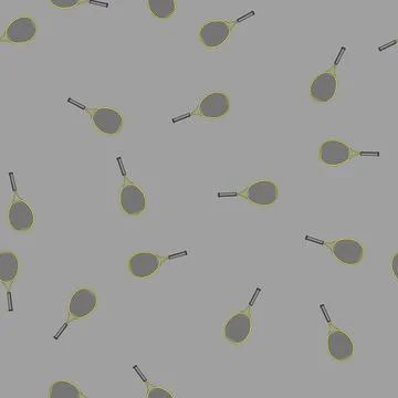 Seamless pattern sport tennis racket cartoon vector Stock Illustration